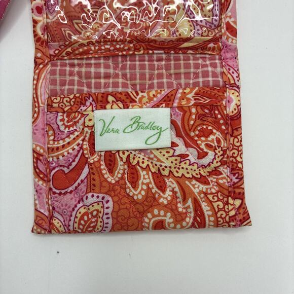 Vera Bradley Orange And Red Trifold Pocket Wallet Folio - Picture 2 of 7